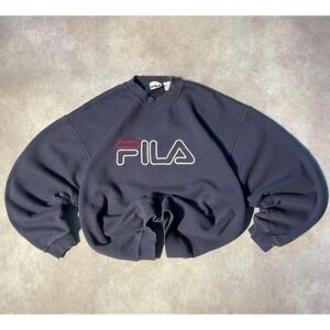 Vintage 90s Fila Sportswear Embroidered Spellout Crewneck Sweater Footwear